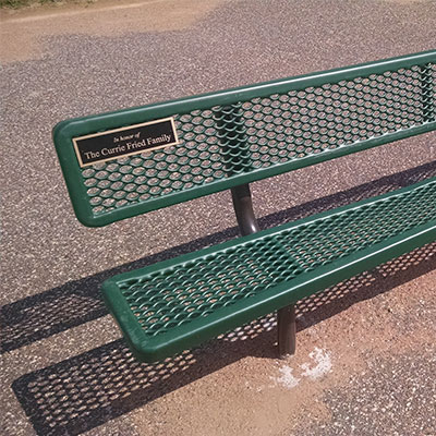 dedication bench plaque