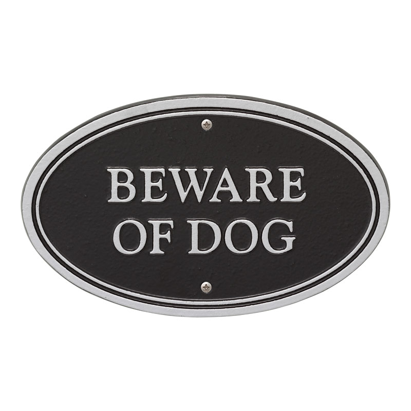 beware of dog plaque