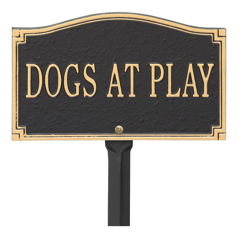 dogs at play yard plaque