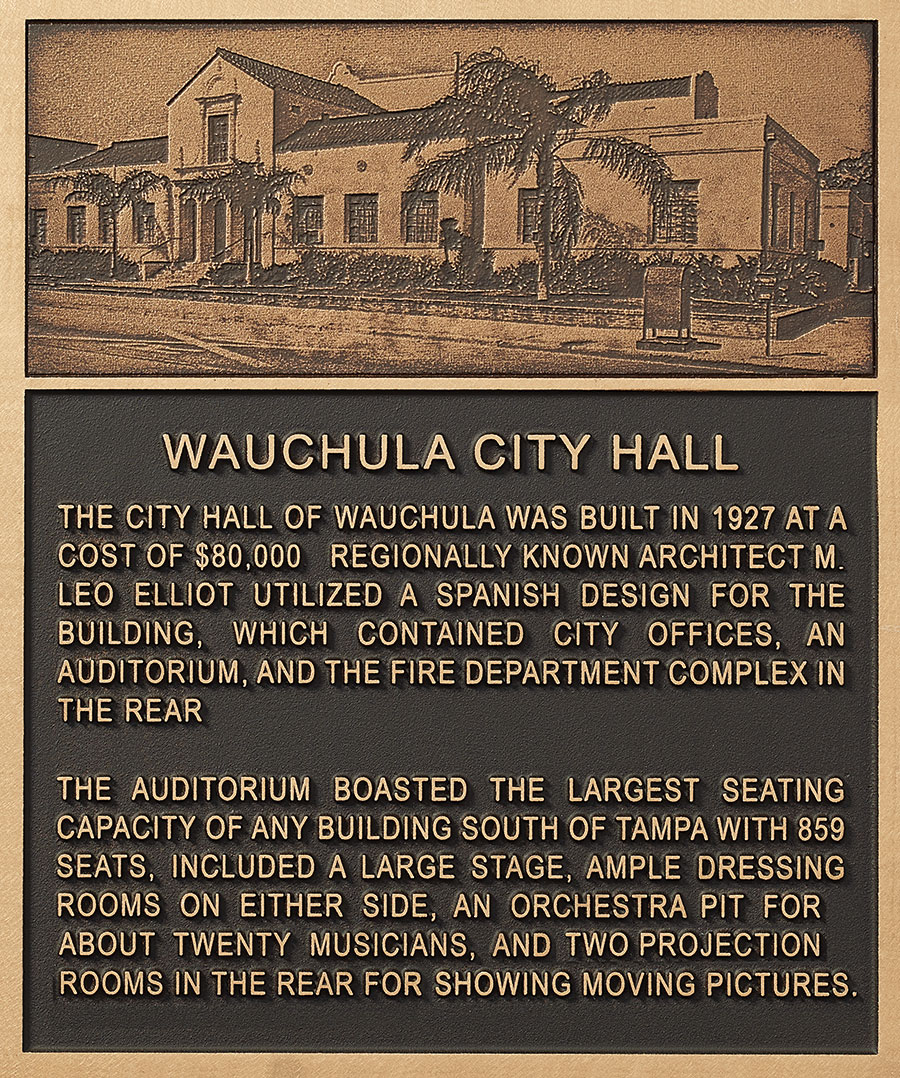 City Hall Historic Plaque Cast in Bronze with photo