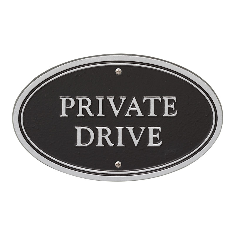 private drive round metal plaque