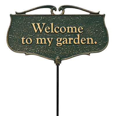 Welcome to my Garden Quote Plaque