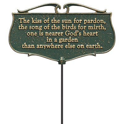 Kiss of the Sun Garden Quote Plaque